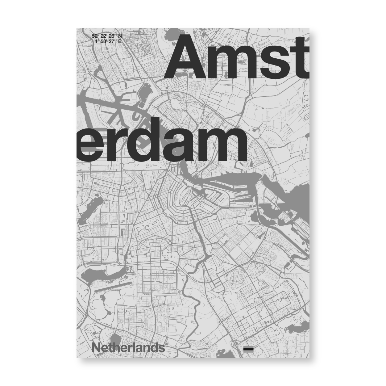 Amsterdam Minimalist Map - Jasper & Jute