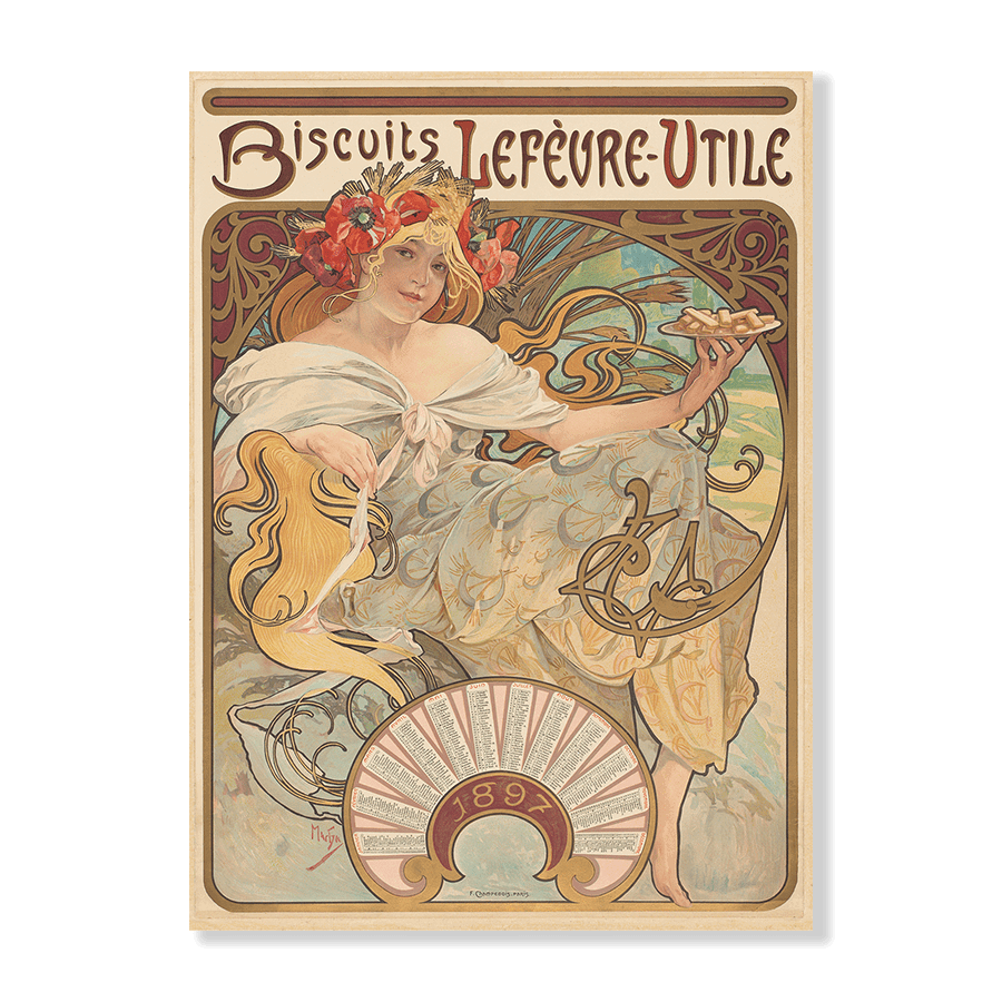 Mucha: "Biscuits Lefèvre Utile" (1896) - Jasper & Jute